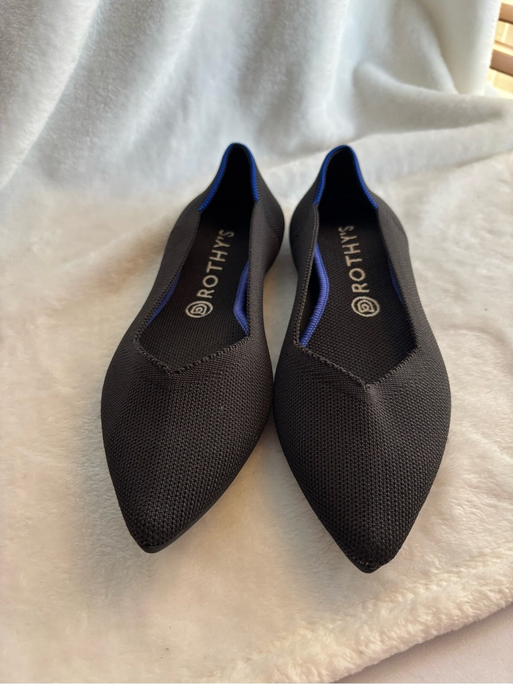 Rothy's Pointed Toe Black Ballet Flats 9.5 - Picture 2 of 9